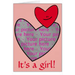 It's a girl! Heart Photo Card