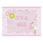it's a girl postcards