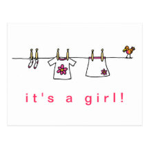 It's A Girl Postcards