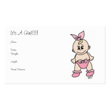 It's A Girl Profile Card Business Card