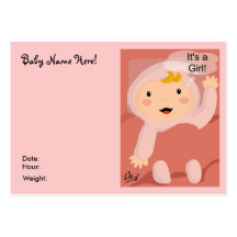 It's A Girl!!! Profile Card. Business Cards
