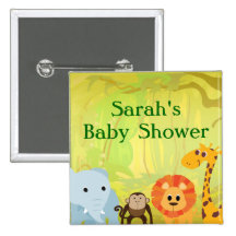 It's A Jungle Baby Shower Pinback Button