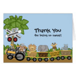 It's a Jungle Baby Train Baby Shower Thank You Cards