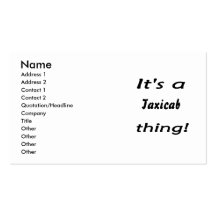 it's a taxicab thing! business card templates