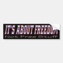 It's About Freedom (Black Bckg) Bumper Sticker