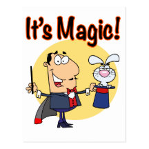its magic silly magician postcards