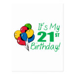 It's My 21st Birthday (Balloons) Postcard
