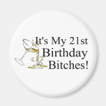 Its My 21st Birthday Bitches (Spilled Drink) Fridge Magnets