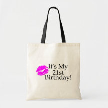 Its My 21st Birthday (Kiss) Tote Bags