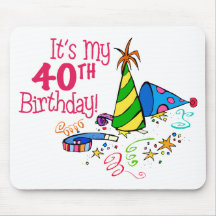 It's My 40th Birthday (Party Hats) Mouse Mat