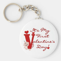 It's My First Valentine's Day Tshirts and Gifts Key Chain