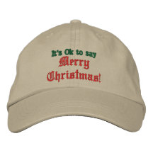 It's Ok to say Merry Christmas Hat, Baseball Cap