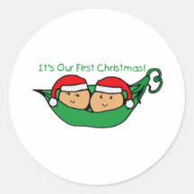 It's Our First Christmas Twin Pod  Stickers