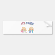 ITS TWINS (Boy Girl) Bumper Stickers