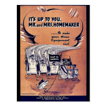 It's Up To You Mr. And Mrs. Homemaker Postcards