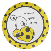 Itty Bitty Ladybug Plate - Yellow plates