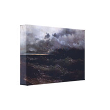Ivan Aivazovsky - Ships in stormy sea sunrise Stretched Canvas Print
