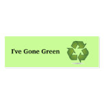 I've Gone Green Bookmark Business Card Template