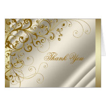 Ivory and Gold Thank You Cards