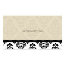 Ivory Damask Wedding Placecards Business Card Templates