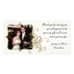 Ivory & Gold Wedding Photo Thank You Card Photo Cards
