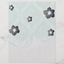 ivory greens damask pattern custom flyer
