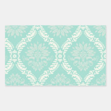 ivory greens damask pattern sticker