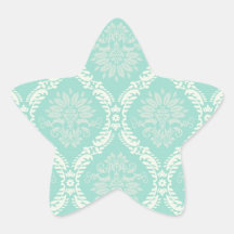 ivory greens damask pattern sticker