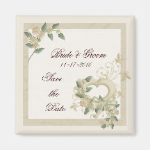 Ivory Heart Save the Date Wedding Magnet Design2