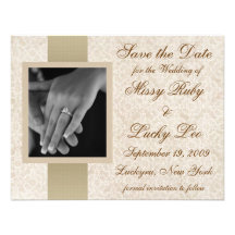Ivory Lace Save the Date Announcement