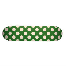 Ivory Polka Dots on Green Skateboard
