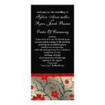 ivory red and black floral Wedding program Customised Rack Card