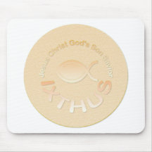 IXTHUS Christian Fish Symbol - GOLD Mouse Mats