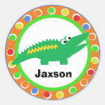 J is for Jungle Alligator Round Sticker