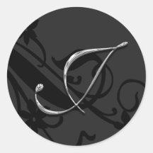 J Monogram Letter Wedding Envelope Seal Sticker