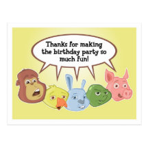 Jabloo Birthday Party Thank You Postcard