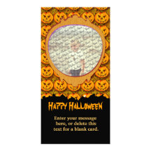 Jack-O-Lantern Pattern PhotoCard Template Photo Card