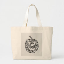 Jack-O-Lantern with Skeletons Tote Bag