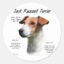Jack Russell Terrier History Design Round Sticker