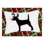 Jack Russell Terrier Reindeer Christmas Card