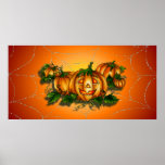 JACK, SPIDER WEB & PUMPKIN PATCH by SHARON SHARPE Print