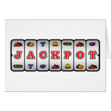 Jackpot Slot Machine Greeting Card (light)