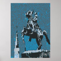 Jackson Horse Blue14 Poster