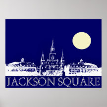 Jackson Square Full Moon Poster