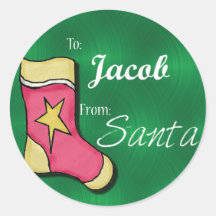 Jacob Personalised Christmas Label62 Round Stickers