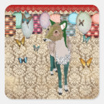 Jade Deer Bronze Damask Sticker