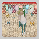 Jade Deer Bronze Damask Sticker stickers