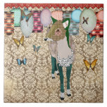 Jade Deer & Bronze Damask tiles