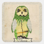 Jade Gypsy Owl Personalized Sticker