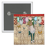 Jaded Deer Bronze Damask Button buttons